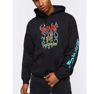 Death Row Records Men's 1991 Electric Graphic Logo Hoodie Sweatshirt Size L